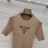 Prada Brown Crew-neck Sweater with Logo