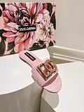 Dolce & Gabbana  Raffia Sliders in Pink