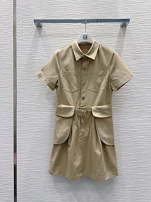 Loewe Belted Shirt Dress in Beige