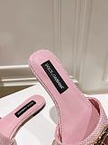 Dolce & Gabbana  Raffia Sliders in Pink