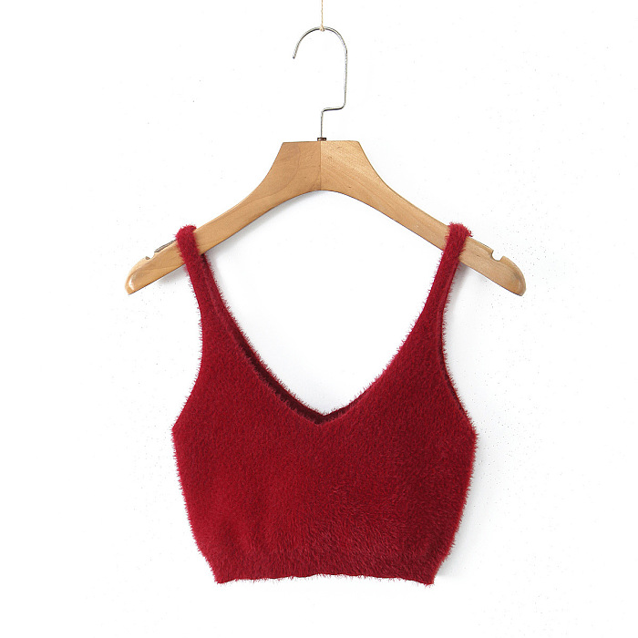 Plush Berry Red Cardigan, Bralette & High-Waist Shorts