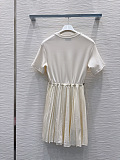 Moncler Pleated Cotton Midi Dress