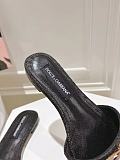 Dolce & Gabbana  Raffia Sliders in Black