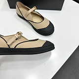 Chane Mary Janes Mixed Fibers & Rubber  Beige & Black