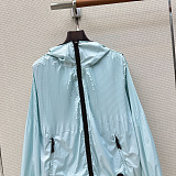 Moncler  Pleated Hooded Jacket in Aqua Green