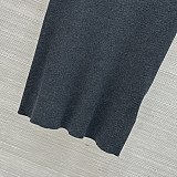 Prada Dark Grey Crew-neck Sweater with Logo