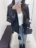 Moncler  Pleated Hooded Jacket in Black
