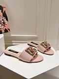 Dolce & Gabbana Leather Sliders in Pink