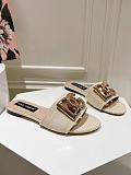 Dolce & Gabbana  Raffia Sliders in Beige