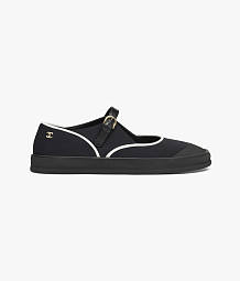 Chane Mary Janes Mixed Fibers & Rubber  Black & White