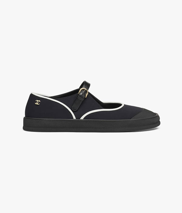 Chane Mary Janes Mixed Fibers & Rubber  Black & White