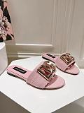 Dolce & Gabbana  Raffia Sliders in Pink