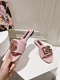 Dolce & Gabbana  Raffia Sliders in Pink