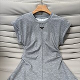 Prada Side Pleated Long Dress