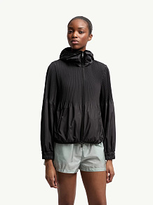 Moncler  Pleated Hooded Jacket in Black