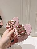 Dolce & Gabbana  Raffia Sliders in Pink