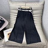 Prada Wide-leg Linen Trousers in Black