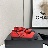 Chane Mary Janes Mixed Fibers & Rubber  Red & Black