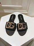 Dolce & Gabbana  Raffia Sliders in Black