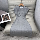 Prada Side Pleated Long Dress