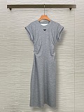 Prada Side Pleated Long Dress