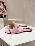 Dolce & Gabbana  Raffia Sliders in Pink