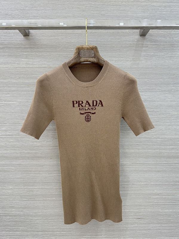Prada Brown Crew-neck Sweater with Logo