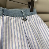Prada Striped Cotton Shirt & Flared Skirt
