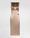 D&G Satin Bustier Midi Dress with Leopard Lining in Champagne