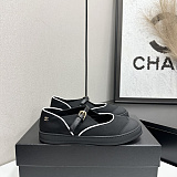 Chane Mary Janes Mixed Fibers & Rubber  Black & White