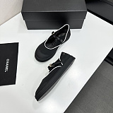 Chane Mary Janes Mixed Fibers & Rubber  Black & White