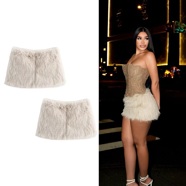 Fur Mini Skirt