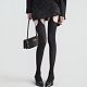Velvet Scalloped Suspender Tights in Black(5 pairs)