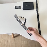 Chanel Premium Microfiber Leather Slides White & Black