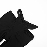 2-Piece Off-Shoulder Crop Top and Cutout Leggings Set