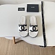 Chanel Premium Microfiber Leather Slides White & Black