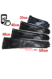 Black Long Lambskin Leather Gloves