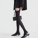Velvet Scalloped Suspender Tights in Black(5 pairs)
