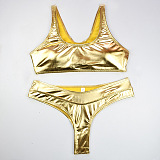 Metallic Gold Two-piece Swimwear