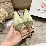 Balenciaga Bow-detailed Satin Sandals(grass green)