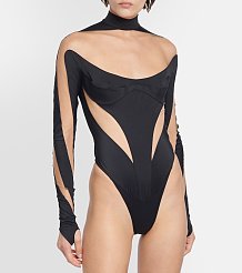 Mugler Black Illusion Bodysuit