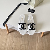 Chanel Leather Slides(white & black)