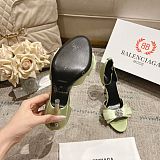 Balenciaga Bow-detailed Satin Sandals(grass green)