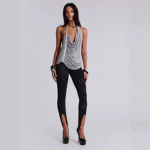 Backless Pleated Button Halter Top