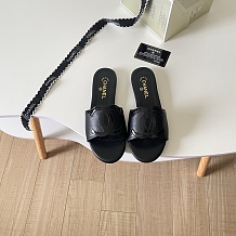 Chanel Leather Slides(black)