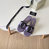 Chanel Leather Slides(black & purple)