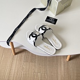 Chanel Leather Slides(white & black)