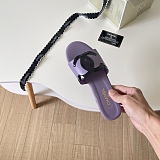 Chanel Leather Slides(black & purple)