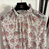 D&G  Small Flower Bouquets-print Chiffon Top
