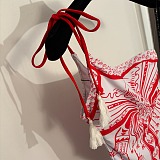 One-Shoulder Baroque Print Bodysuit